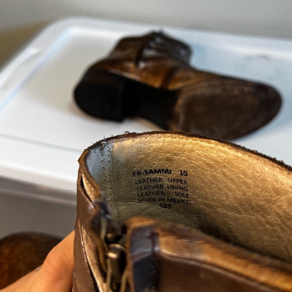 Freebird by Steven Shoes | Freebird Sammi Brown Leather Distressed Ankle Boots - Picture 8 of 8